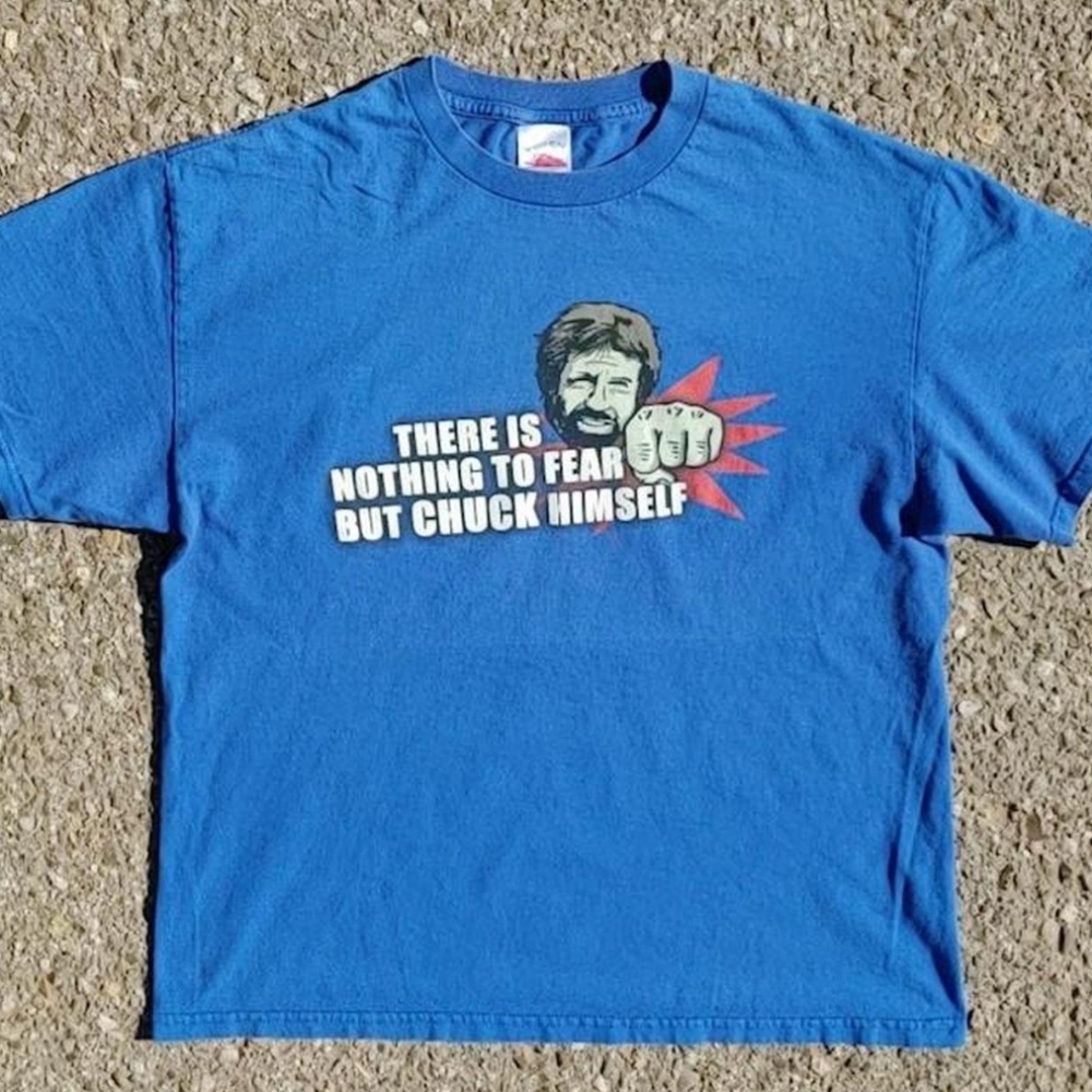 Vtg Chuck Norris Facts Meme Shirt Large AAA Tag Y2K Novelty Graphic Tee